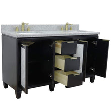 Load image into Gallery viewer, Bellaterra Home Vanity BellaTerra Home 61&quot; Double sink vanity in Black finish with Gray granite and rectangle sink 400990-61D-BL-GYR