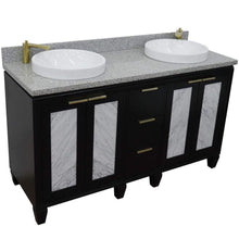 Load image into Gallery viewer, Bellaterra Home Vanity BellaTerra Home 61&quot; Double sink vanity in Black finish with Gray granite and round sink 400990-61D-BL-GYRD