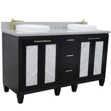 Load image into Gallery viewer, Bellaterra Home Vanity BellaTerra Home 61&quot; Double sink vanity in Black finish with Gray granite and round sink 400990-61D-BL-GYRD