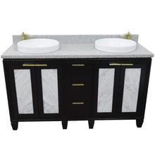Load image into Gallery viewer, Bellaterra Home Vanity BellaTerra Home 61&quot; Double sink vanity in Black finish with Gray granite and round sink 400990-61D-BL-GYRD