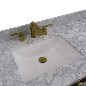 Bellaterra Home Vanity BellaTerra Home 61" Double sink vanity in Black finish with White carrara marble and rectangle sink 400990-61D-BL-WMR
