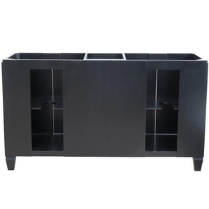 Bellaterra Home Vanity BellaTerra Home 61" Double sink vanity in Black finish with White quartz and oval sink 400990-61D-BL-WEO