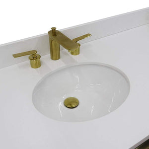 Bellaterra Home Vanity BellaTerra Home 61" Double sink vanity in Black finish with White quartz and oval sink 400990-61D-BL-WEO