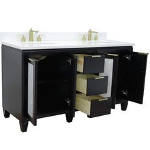 Load image into Gallery viewer, Bellaterra Home Vanity BellaTerra Home 61&quot; Double sink vanity in Black finish with White quartz and oval sink 400990-61D-BL-WEO
