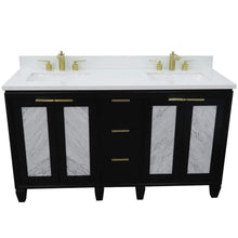 Load image into Gallery viewer, Bellaterra Home Vanity BellaTerra Home 61&quot; Double sink vanity in Black finish with White quartz and rectangle sink 400990-61D-BL-WER