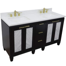 Load image into Gallery viewer, Bellaterra Home Vanity BellaTerra Home 61&quot; Double sink vanity in Black finish with White quartz and rectangle sink 400990-61D-BL-WER