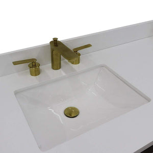 Bellaterra Home Vanity BellaTerra Home 61" Double sink vanity in Black finish with White quartz and rectangle sink 400990-61D-BL-WER