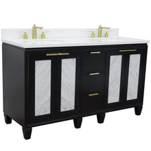 Load image into Gallery viewer, Bellaterra Home Vanity BellaTerra Home 61&quot; Double sink vanity in Black finish with White quartz and rectangle sink 400990-61D-BL-WER