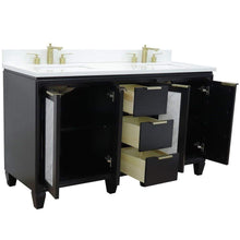 Load image into Gallery viewer, Bellaterra Home Vanity BellaTerra Home 61&quot; Double sink vanity in Black finish with White quartz and rectangle sink 400990-61D-BL-WER