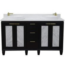 Load image into Gallery viewer, Bellaterra Home Vanity BellaTerra Home 61&quot; Double sink vanity in Black finish with White quartz and round sink 400990-61D-BL-WERD