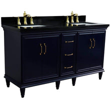 Load image into Gallery viewer, Bellaterra Home Vanity BellaTerra Home 61&quot; Double sink vanity in Blue finish and Black galaxy granite and rectangle sink 400800-61D-BU-BGR