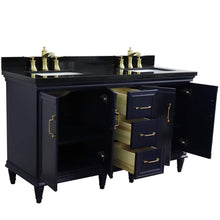 Load image into Gallery viewer, Bellaterra Home Vanity BellaTerra Home 61&quot; Double sink vanity in Blue finish and Black galaxy granite and rectangle sink 400800-61D-BU-BGR