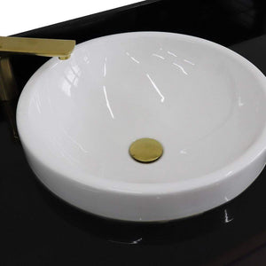 Bellaterra Home Vanity BellaTerra Home 61" Double sink vanity in Blue finish and Black galaxy granite and round sink 400800-61D-BU-BGRD
