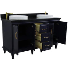 Load image into Gallery viewer, Bellaterra Home Vanity BellaTerra Home 61&quot; Double sink vanity in Blue finish and Black galaxy granite and round sink 400800-61D-BU-BGRD
