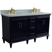 Load image into Gallery viewer, Bellaterra Home Vanity BellaTerra Home 61&quot; Double sink vanity in Blue finish and Gray granite and oval sink 400800-61D-BU-GYO