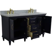 Load image into Gallery viewer, Bellaterra Home Vanity BellaTerra Home 61&quot; Double sink vanity in Blue finish and Gray granite and oval sink 400800-61D-BU-GYO