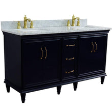 Load image into Gallery viewer, Bellaterra Home Vanity BellaTerra Home 61&quot; Double sink vanity in Blue finish and White carrara marble and rectangle sink 400800-61D-BU-WMR