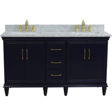 Load image into Gallery viewer, Bellaterra Home Vanity BellaTerra Home 61&quot; Double sink vanity in Blue finish and White carrara marble and rectangle sink 400800-61D-BU-WMR