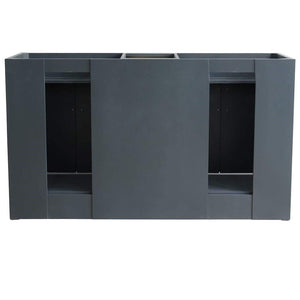 Bellaterra Home Vanity BellaTerra Home 61" Double sink vanity in Dark Gray finish and Black galaxy granite and round sink 400700-61D-DG-BGRD