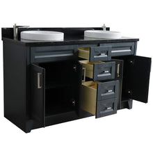 Load image into Gallery viewer, Bellaterra Home Vanity BellaTerra Home 61&quot; Double sink vanity in Dark Gray finish and Black galaxy granite and round sink 400700-61D-DG-BGRD