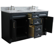 Load image into Gallery viewer, Bellaterra Home Vanity BellaTerra Home 61&quot; Double sink vanity in Dark Gray finish and White carrara marble and rectangle sink 400700-61D-DG-WMR