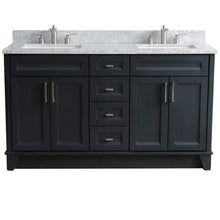 Load image into Gallery viewer, Bellaterra Home Vanity BellaTerra Home 61&quot; Double sink vanity in Dark Gray finish and White carrara marble and rectangle sink 400700-61D-DG-WMR