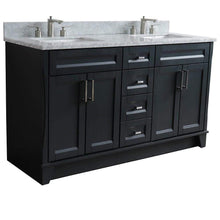 Load image into Gallery viewer, Bellaterra Home Vanity BellaTerra Home 61&quot; Double sink vanity in Dark Gray finish and White carrara marble and rectangle sink 400700-61D-DG-WMR
