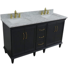 Load image into Gallery viewer, Bellaterra Home Vanity BellaTerra Home 61&quot; Double sink vanity in Dark Gray finish and White Carrara marble and rectangle sink 400800-61D-DG-WMR