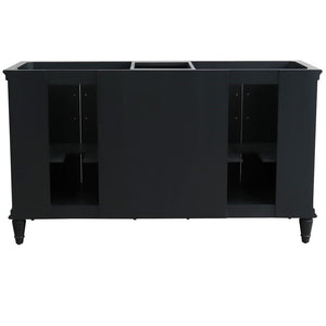 Bellaterra Home Vanity BellaTerra Home 61" Double sink vanity in Dark Gray finish and White carrara marble and round sink 400800-61D-DG-WMRD