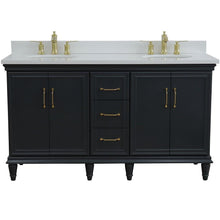 Load image into Gallery viewer, Bellaterra Home Vanity BellaTerra Home 61&quot; Double sink vanity in Dark Gray finish and White quartz and oval sink 400800-61D-DG-WEO