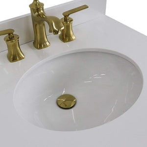 Bellaterra Home Vanity BellaTerra Home 61" Double sink vanity in Dark Gray finish and White quartz and oval sink 400800-61D-DG-WEO
