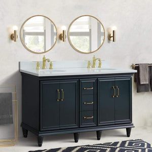 Bellaterra Home Vanity BellaTerra Home 61" Double sink vanity in Dark Gray finish and White quartz and oval sink 400800-61D-DG-WEO