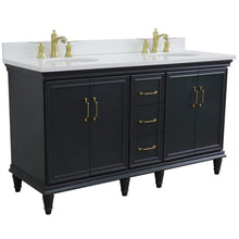 Load image into Gallery viewer, Bellaterra Home Vanity BellaTerra Home 61&quot; Double sink vanity in Dark Gray finish and White quartz and oval sink 400800-61D-DG-WEO