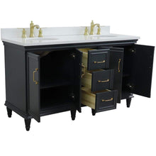 Load image into Gallery viewer, Bellaterra Home Vanity BellaTerra Home 61&quot; Double sink vanity in Dark Gray finish and White quartz and oval sink 400800-61D-DG-WEO