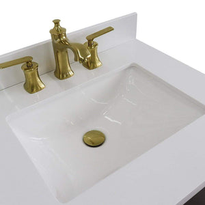 Bellaterra Home Vanity BellaTerra Home  61" Double sink vanity in Dark Gray finish and White quartz and rectangle sink 400800-61D-DG-WER