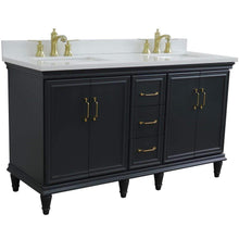 Load image into Gallery viewer, Bellaterra Home Vanity BellaTerra Home  61&quot; Double sink vanity in Dark Gray finish and White quartz and rectangle sink 400800-61D-DG-WER