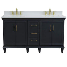 Load image into Gallery viewer, Bellaterra Home Vanity BellaTerra Home  61&quot; Double sink vanity in Dark Gray finish and White quartz and rectangle sink 400800-61D-DG-WER