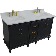Load image into Gallery viewer, Bellaterra Home Vanity BellaTerra Home  61&quot; Double sink vanity in Dark Gray finish and White quartz and rectangle sink 400800-61D-DG-WER
