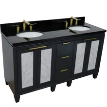Load image into Gallery viewer, Bellaterra Home Vanity BellaTerra Home 61&quot; Double sink vanity in Dark Gray finish with Black galaxy granite and oval sink 400990-61D-DG-BGO