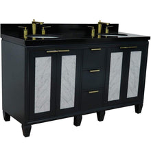 Load image into Gallery viewer, Bellaterra Home Vanity BellaTerra Home 61&quot; Double sink vanity in Dark Gray finish with Black galaxy granite and oval sink 400990-61D-DG-BGO