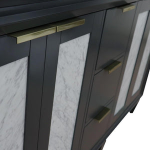 Bellaterra Home Vanity BellaTerra Home 61" Double sink vanity in Dark Gray finish with Black galaxy granite and rectangle sink 400990-61D-DG-BGR