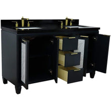 Load image into Gallery viewer, Bellaterra Home Vanity BellaTerra Home 61&quot; Double sink vanity in Dark Gray finish with Black galaxy granite and rectangle sink 400990-61D-DG-BGR