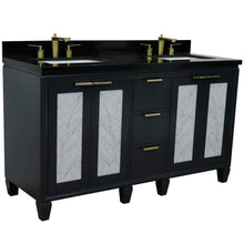 Load image into Gallery viewer, Bellaterra Home Vanity BellaTerra Home 61&quot; Double sink vanity in Dark Gray finish with Black galaxy granite and rectangle sink 400990-61D-DG-BGR