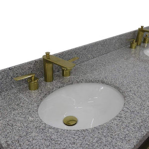 Bellaterra Home Vanity BellaTerra Home 61" Double sink vanity in Dark Gray finish with Gray granite and oval sink 400990-61D-DG-GYO