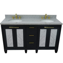 Load image into Gallery viewer, Bellaterra Home Vanity BellaTerra Home 61&quot; Double sink vanity in Dark Gray finish with Gray granite and oval sink 400990-61D-DG-GYO
