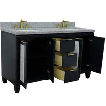 Load image into Gallery viewer, Bellaterra Home Vanity BellaTerra Home 61&quot; Double sink vanity in Dark Gray finish with Gray granite and rectangle sink 400990-61D-DG-GYR