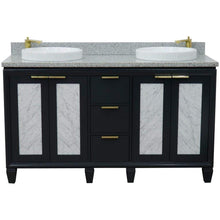 Load image into Gallery viewer, Bellaterra Home Vanity BellaTerra Home 61&quot; Double sink vanity in Dark Gray finish with Gray granite and round sink 400990-61D-DG-GYRD