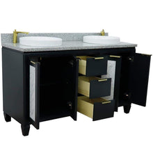 Load image into Gallery viewer, Bellaterra Home Vanity BellaTerra Home 61&quot; Double sink vanity in Dark Gray finish with Gray granite and round sink 400990-61D-DG-GYRD