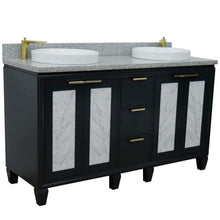 Load image into Gallery viewer, Bellaterra Home Vanity BellaTerra Home 61&quot; Double sink vanity in Dark Gray finish with Gray granite and round sink 400990-61D-DG-GYRD