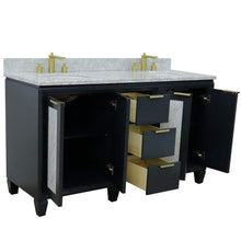 Load image into Gallery viewer, Bellaterra Home Vanity BellaTerra Home 61&quot; Double sink vanity in Dark Gray finish with White carrara marble and oval sink 400990-61D-DG-WM